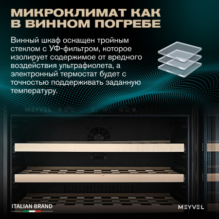 Винный холодильник (шкаф) компрессорный MEYVEL MV46PRO-KBT2 (Спелая вишня)
