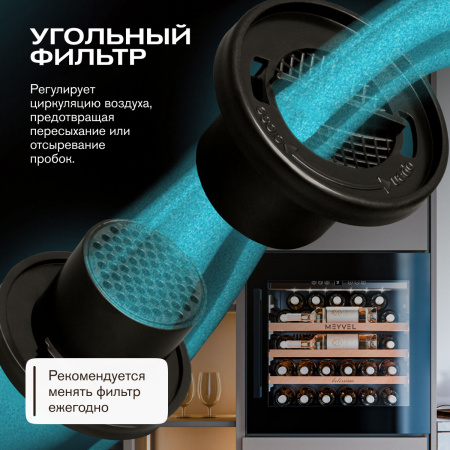 Винный холодильник (шкаф) компрессорный MEYVEL MV31PRO-KBB1