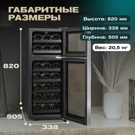Винный холодильник (шкаф) термоэлектрический MEYVEL MV21-BF2 (EASY)