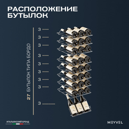 Винный холодильник (шкаф) компрессорный MEYVEL MV27-CBD1