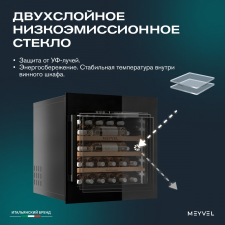 Винный холодильник (шкаф) компрессорный MEYVEL MV31PRO-KBB1