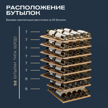 Винный холодильник (шкаф) компрессорный MEYVEL MV52-KBF1