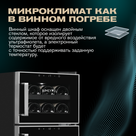 Винный холодильник (шкаф) термоэлектрический MEYVEL MV21-BF2 (EASY)